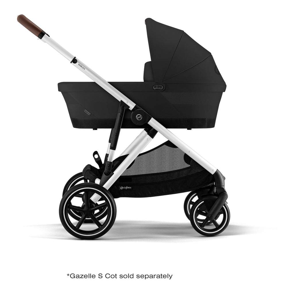 cybex gazelle double stroller double stroller for infant and toddler with bassinet in moon black