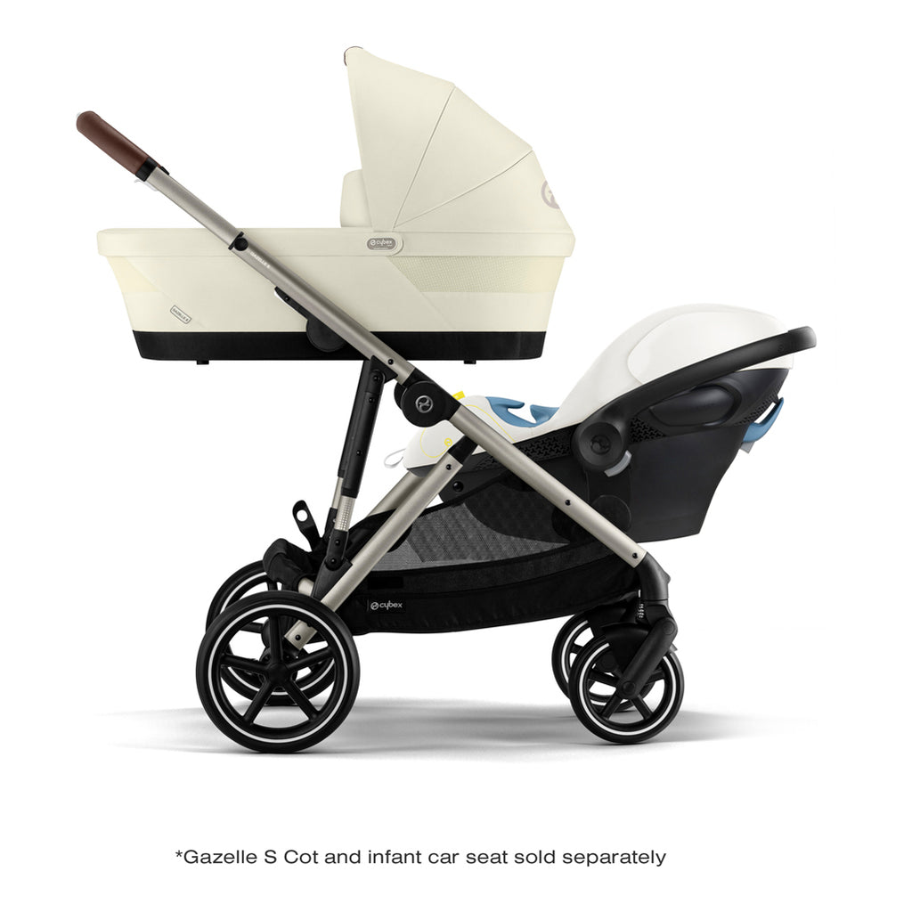 Cybex gazelle s stroller best stroller for twins with bassinet and carseat in seashell