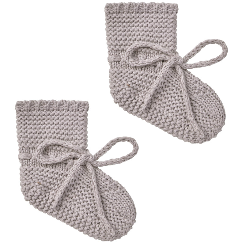 Quincy Mae Knit Booties Organic Cotton Natural Lavander
