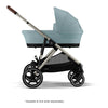 Double cybex stroller gazelle S2 baby stroller in sky blue with bassinet