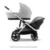 cybex gazelle double stroller best stroller for twins with bassinet and infant carseat in grey