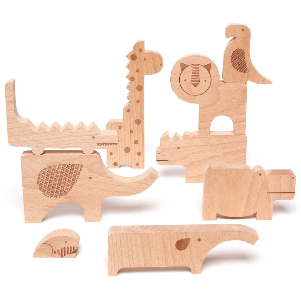 Petit Collage Wood Safari Puzzle Play Set – Hazel Fawn