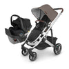 uppababy cruz stroller with mesa max carseat in theo and jake