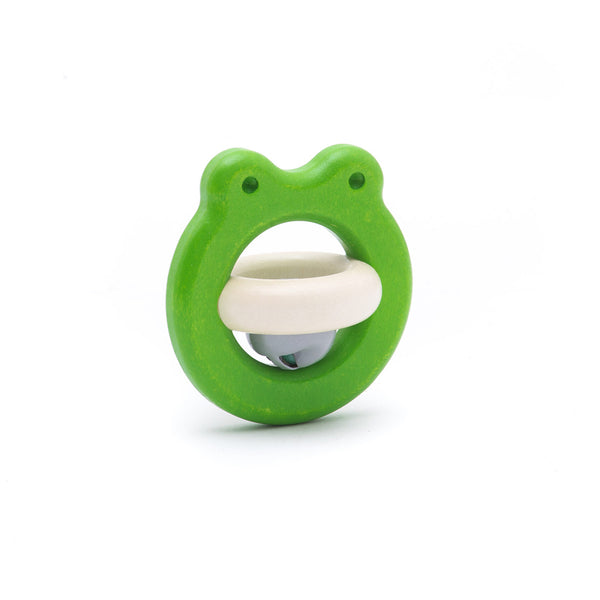 BAJO Green Frog Rattle Wooden Toys