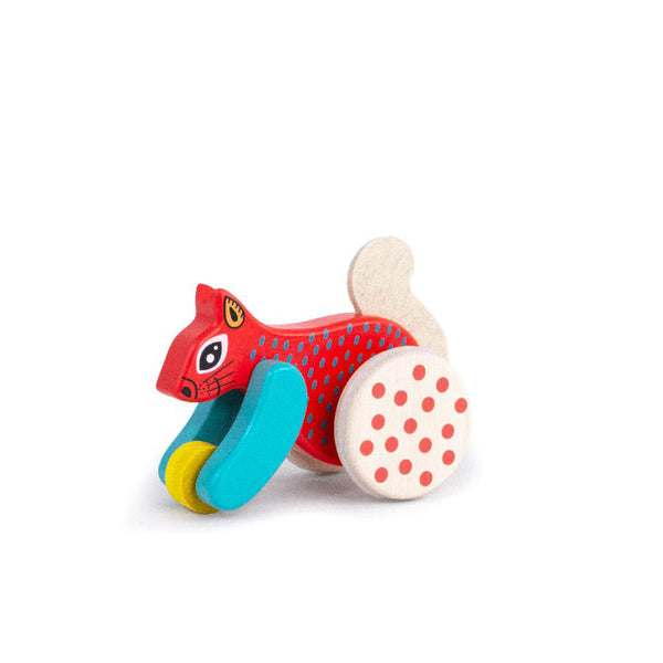 BAJO Red Squirrel Pull Wood Toy