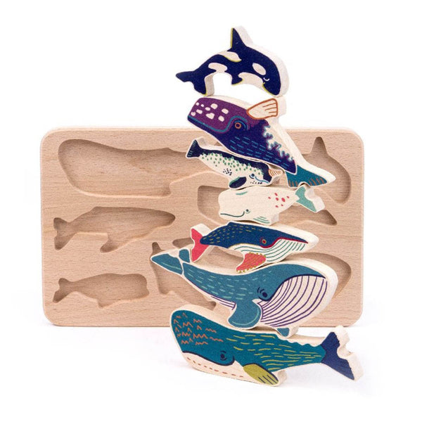 BAJO Whale Sorter Puzzle Wooden Toddler Toys