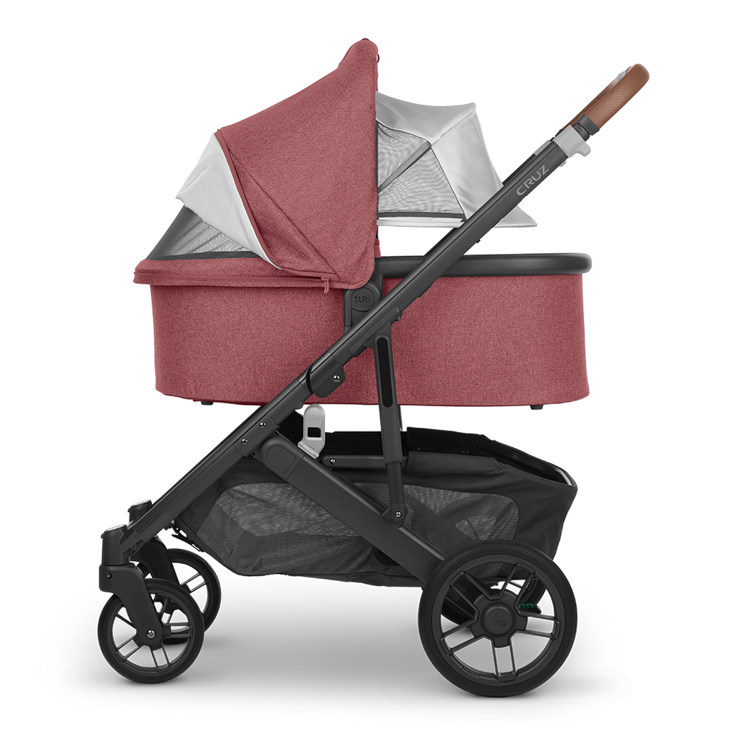 Uppababy Cruz Stroller with Bassinet Accessory in Lucy Red