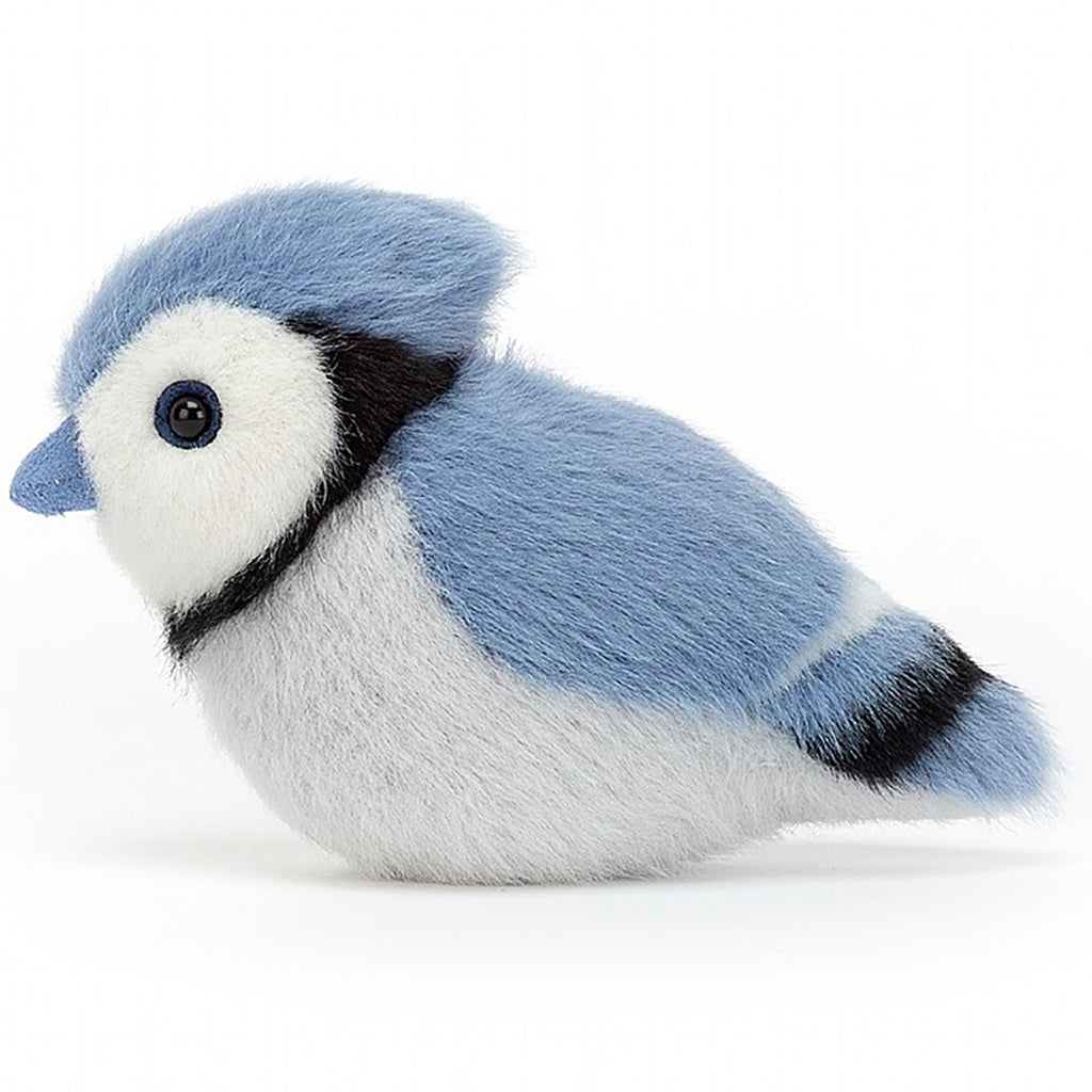 life_style1, Jellycat Birdling Blue Jay Children's Plush Stuffed Animal Toy blue grey black white