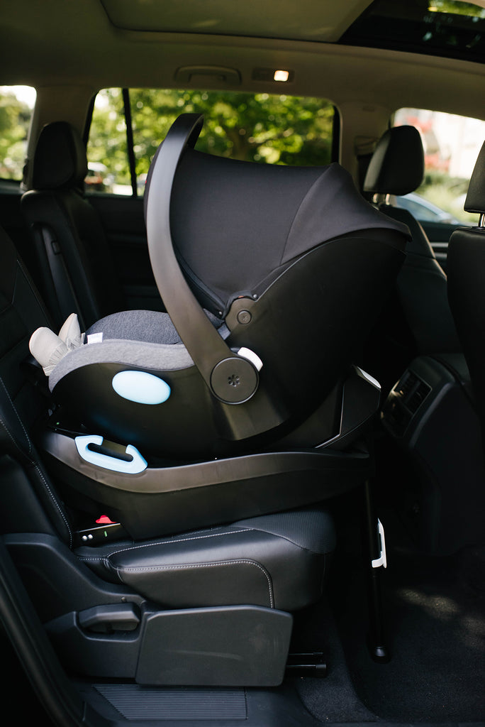 Clek Liing Infant Car Seat With Head Support on Base