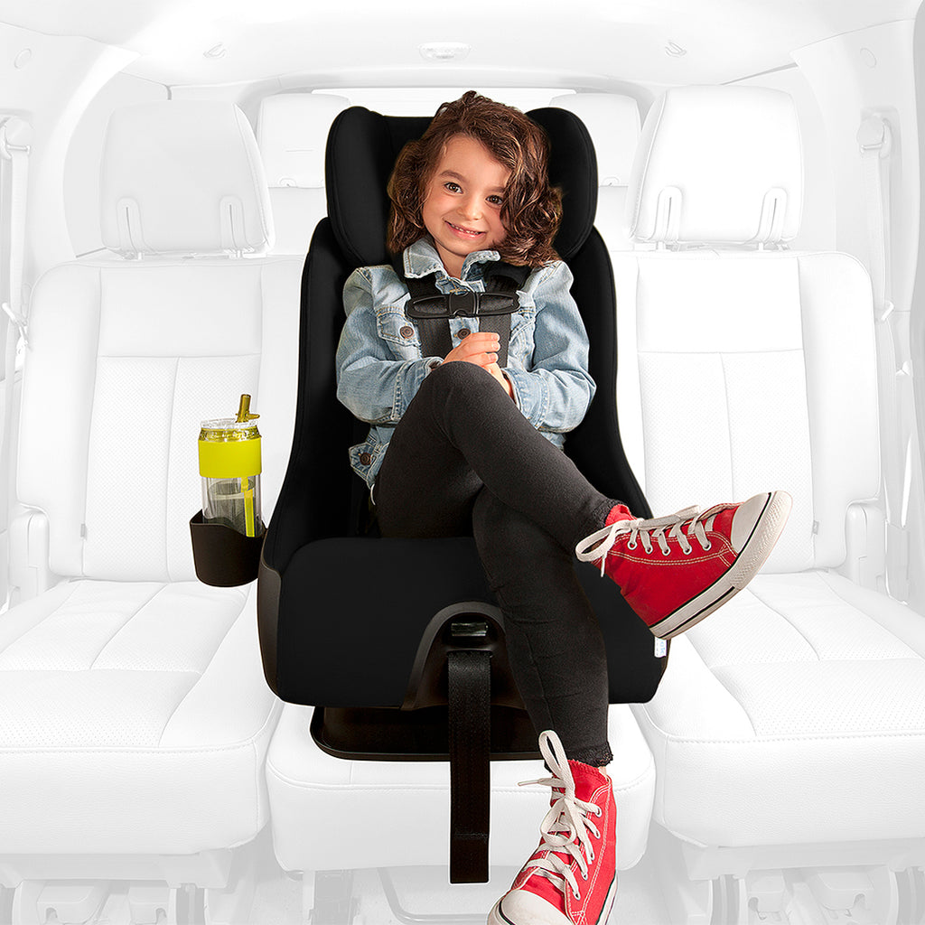 Child in Clek Fllo slim convertible car seat