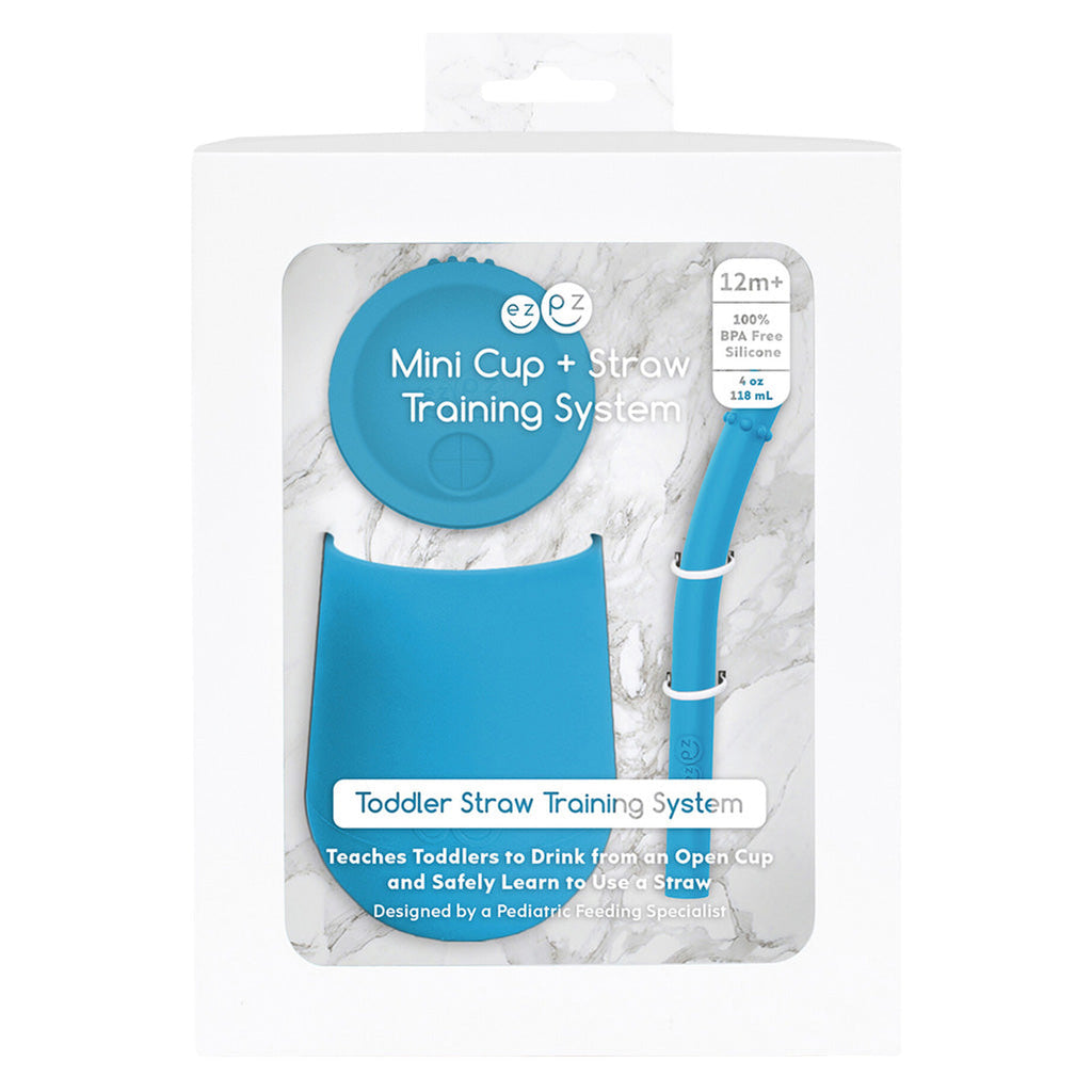 Package Blue mini cup + straw
