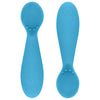EZPZ Silicone Tiny Spoon Infant Baby Feeding Spoon Utensil Set blue bright 