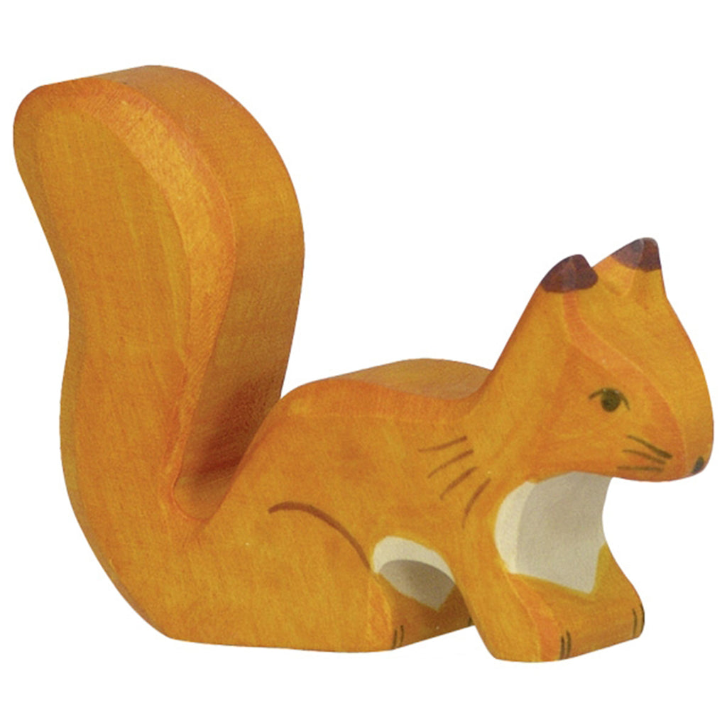 Holztiger Carving Wood Animals Orange Squirrel