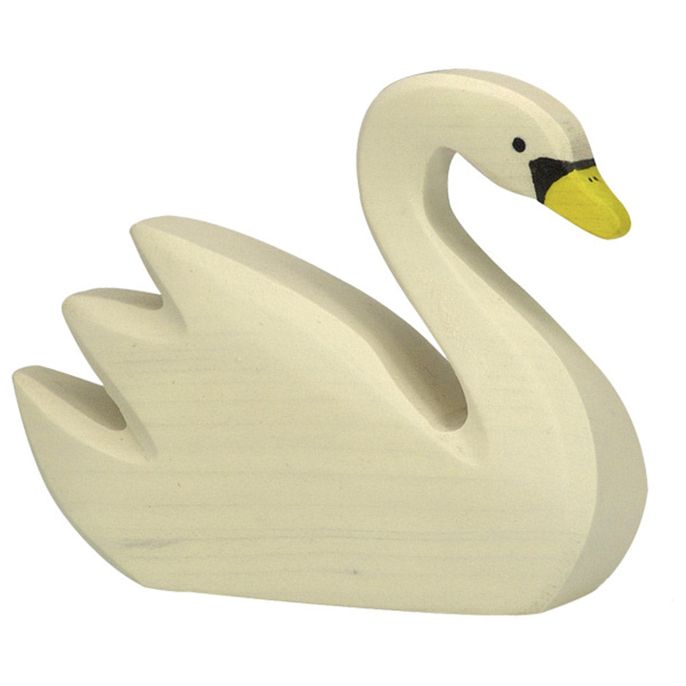 Holztiger Farm Carved Wooden Animals swimming swan toddler toys