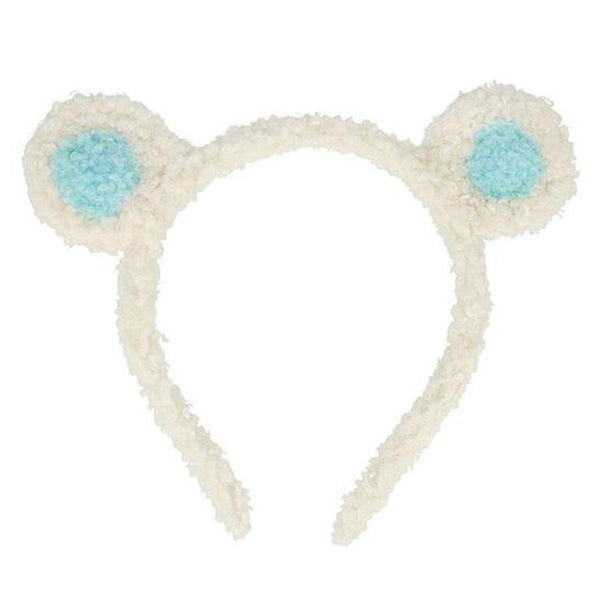 Meri Meri Bear Ear Headband Children's Dress-Up Accessory white blue lining