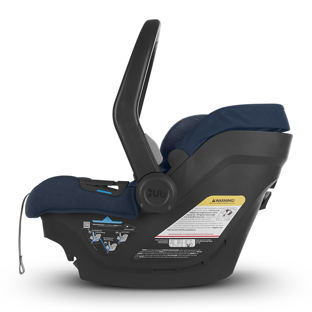 Side of UPPAbaby MESA MAX Convertible Car Seat in Noa Blue