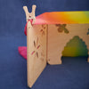 Sarah's Silks Four Pack Mini Play Clips Pretend Play Building Clips. Single clip shown attached to play fort with Playsilk sheet draped over.