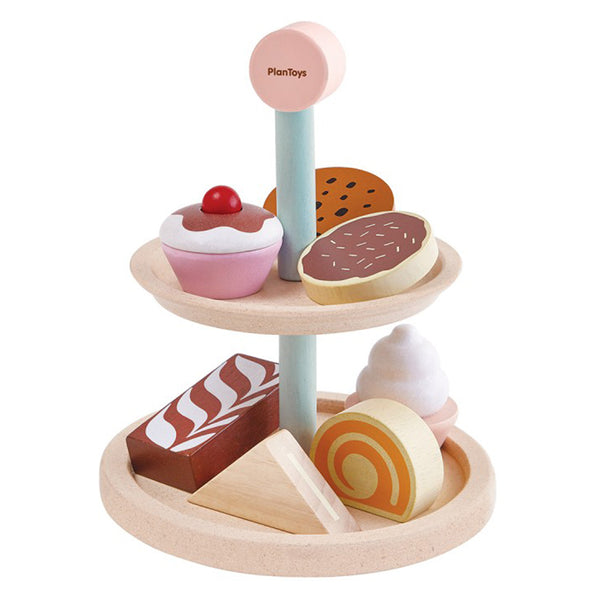 Plan Toys Children's Pretend Play Food Bakery Stand Set multicolored sweets treat