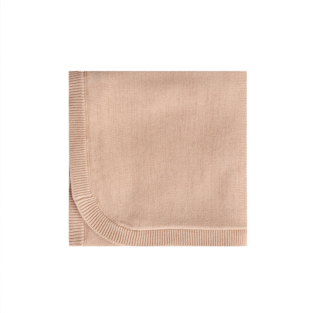 Quincy Mae Petal Knit Baby Blanket Organic Cotton Nursery Accessory light pink
