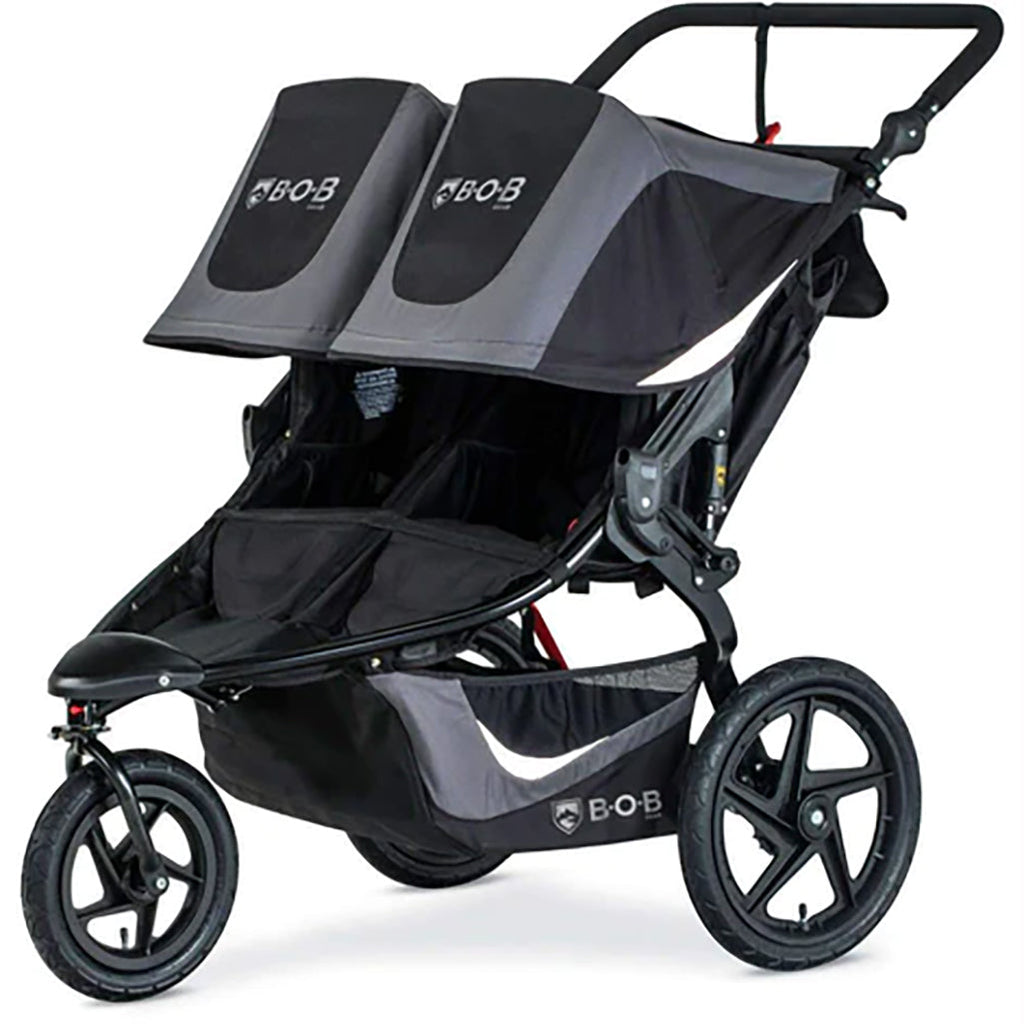 BOB Revolution Flex 3.0 twin stroller in graphite black