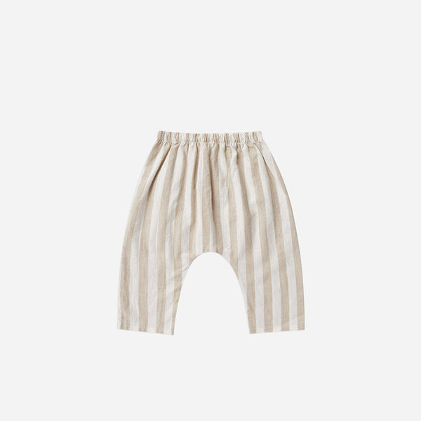 Rylee + Cru Grey Stripe Rowan Pant Linen Cotton Comfortable . White and grey stripe
