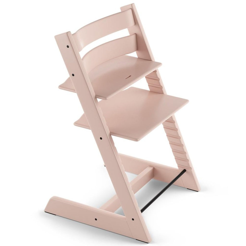Stokke Ergonomic Tripp Trapp wood high chairs in serene pink
