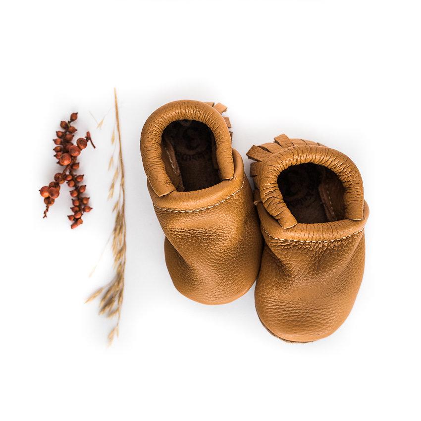 Starry Knight Design Baby Leather Moccasins honey natural beige 