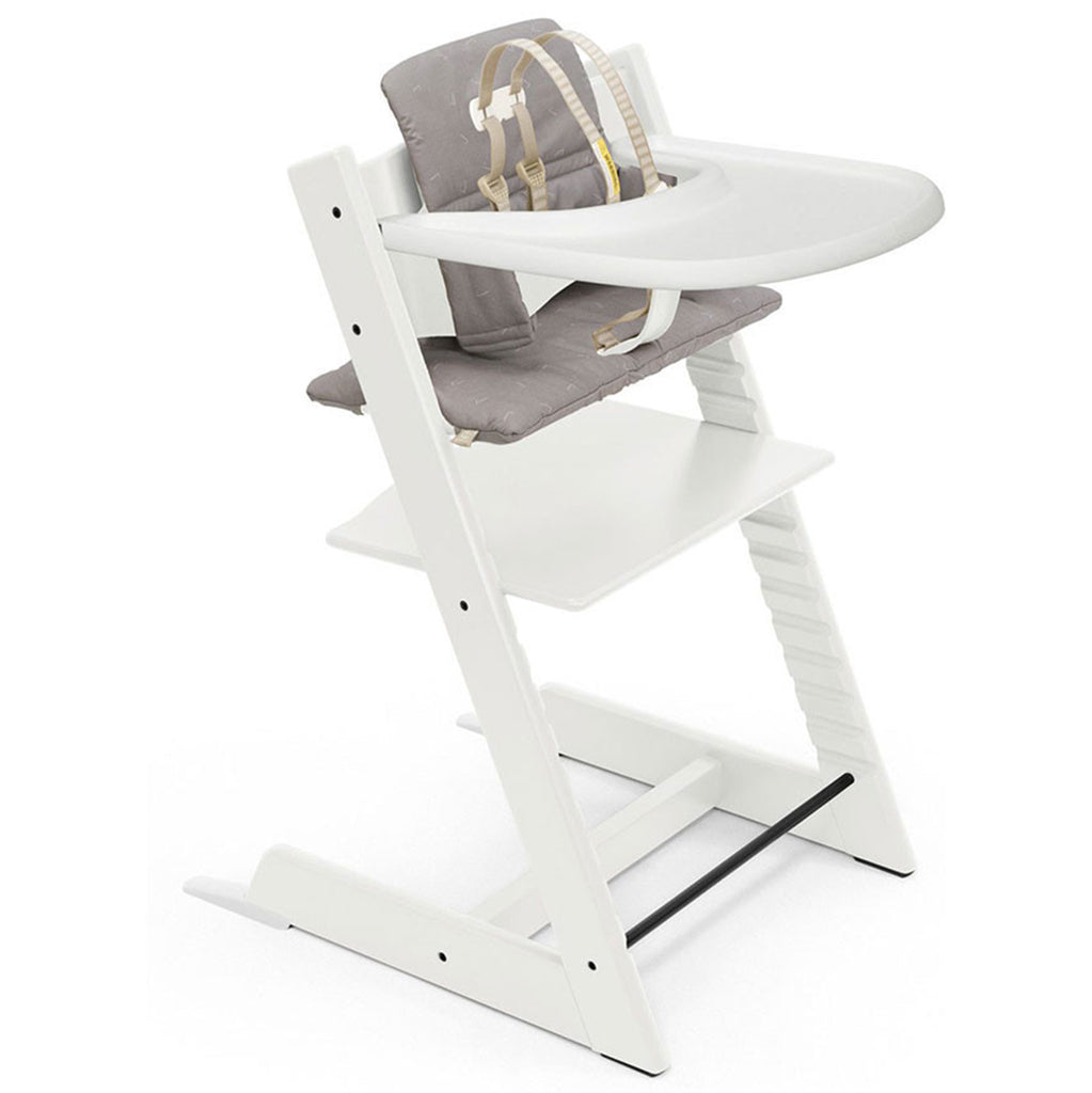 Stokke Beech Wood Tripp Trapp Highchairs for infants in white