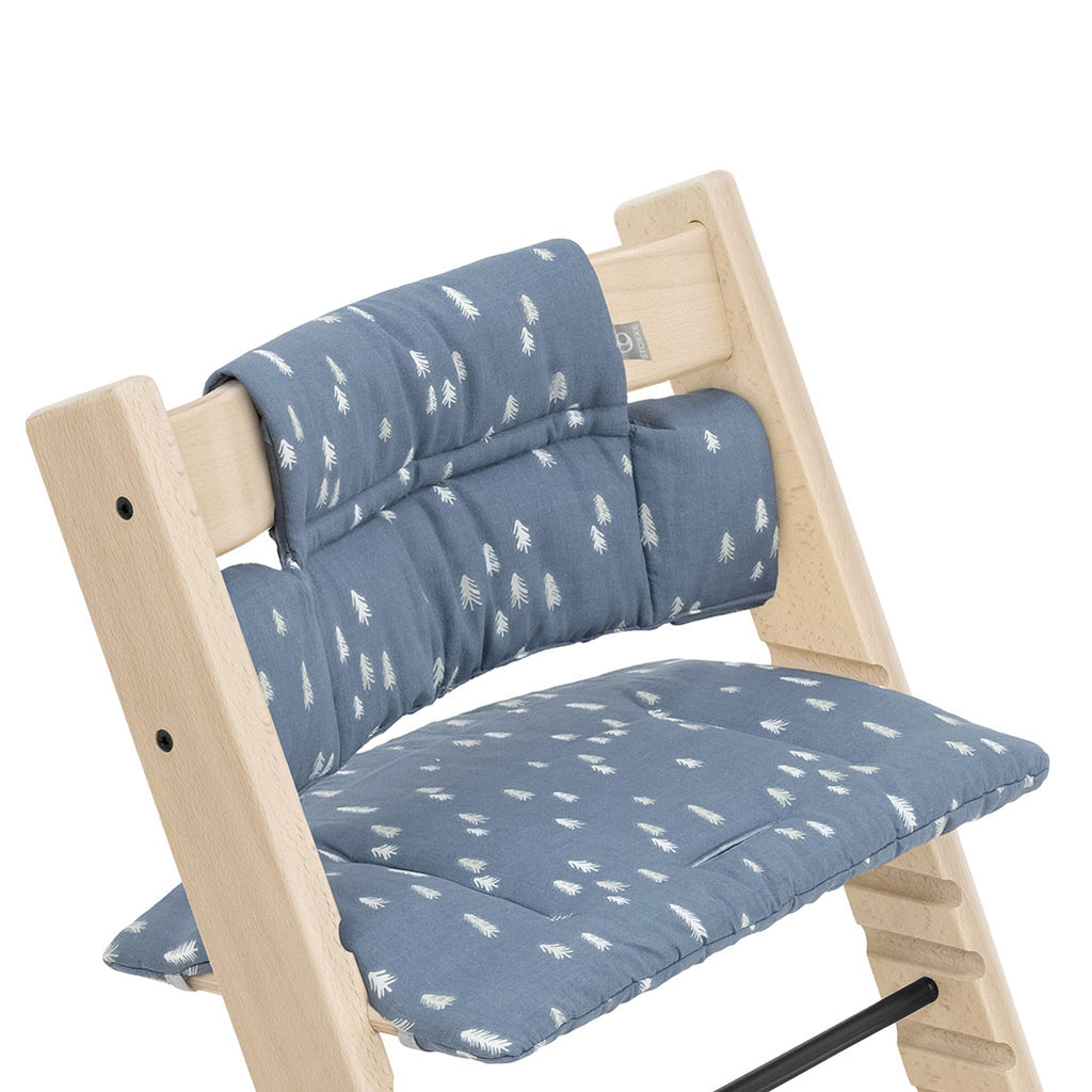 stokke tripp trapp wood high chairs cushion in Forest Blue