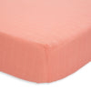Little Unicorn Lightweight Breathable Cotton Muslin Fitted Crib Sheet coral pink 