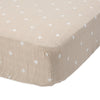 Little Unicorn Fitted Crib Sheet Lightweight Breathable Cotton Muslin taupe cross beige 