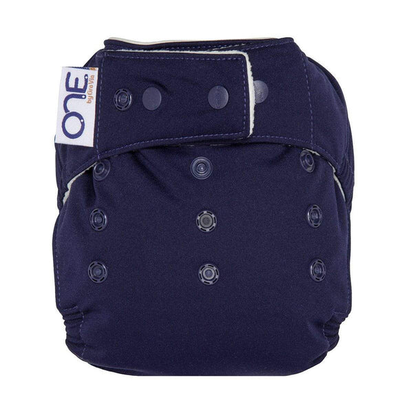 GroVia Arctic O.N.E. All-In-One Reusable Cloth Baby Diaper Absorbent dark blue