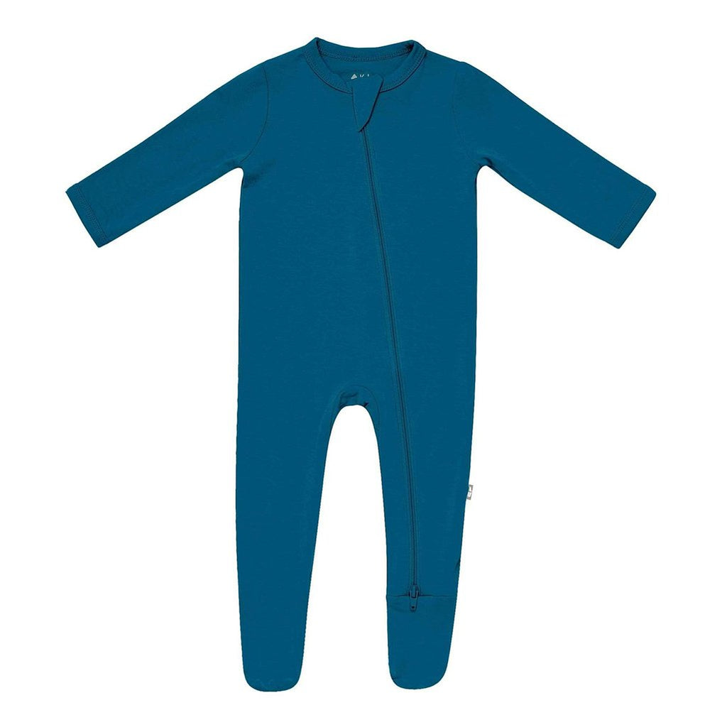 kytebaby footed pajamas in baltic