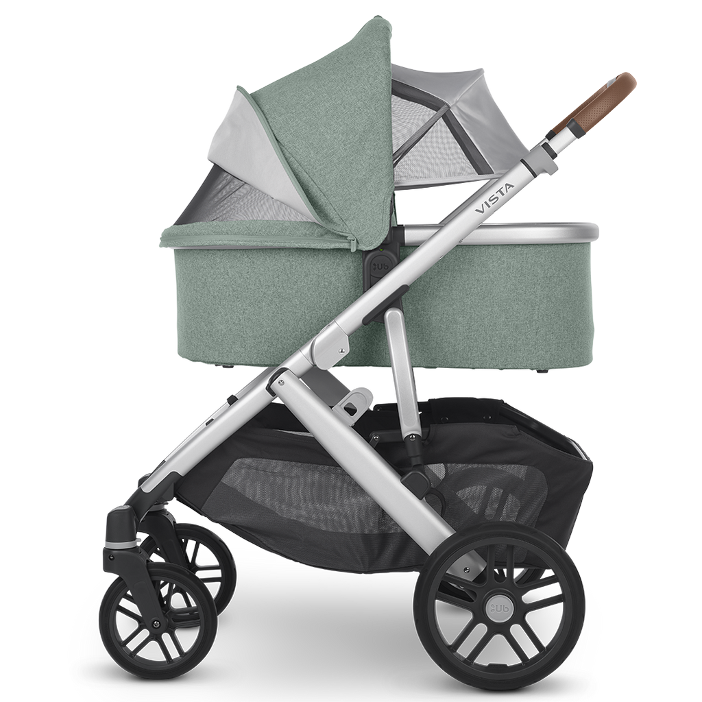 Uppababy Vista Stroller with Bassinet Accessory in Green