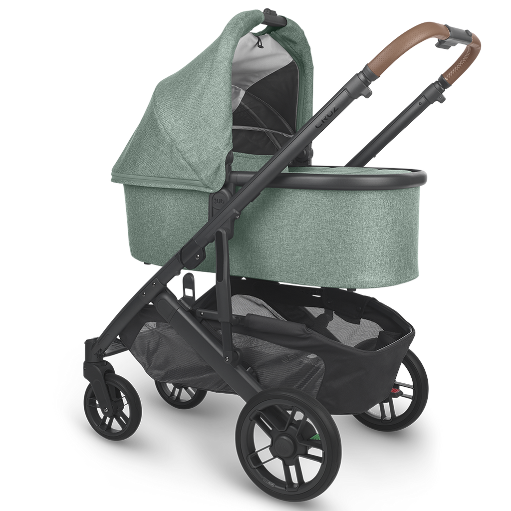 Uppababy Cruz Stroller with Bassinet Accessory in Gwen Green