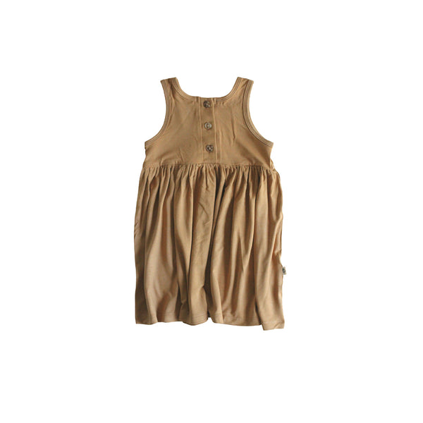babysprouts Camel Tan Henley Tank Dress with Buttons
