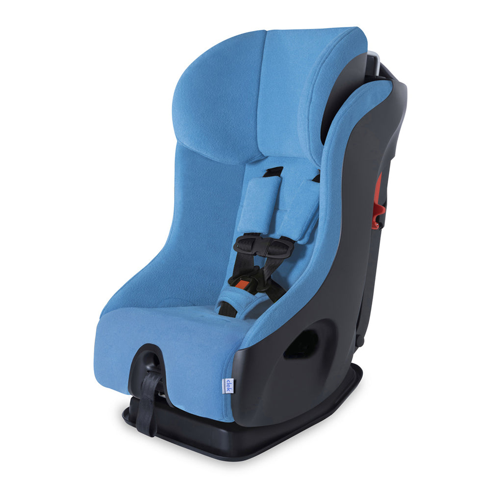 Clek Fllo Safest Convertible Car Seat in Ten Year Blue.