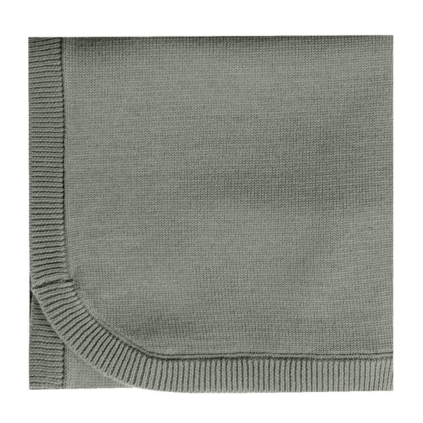 Quincy Mae Knit Baby Blanket Organic Cotton eucalyptus dark green