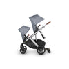 Side of Uppababy VISTA V2 Stroller with Two Rumbleseats in Gregory
