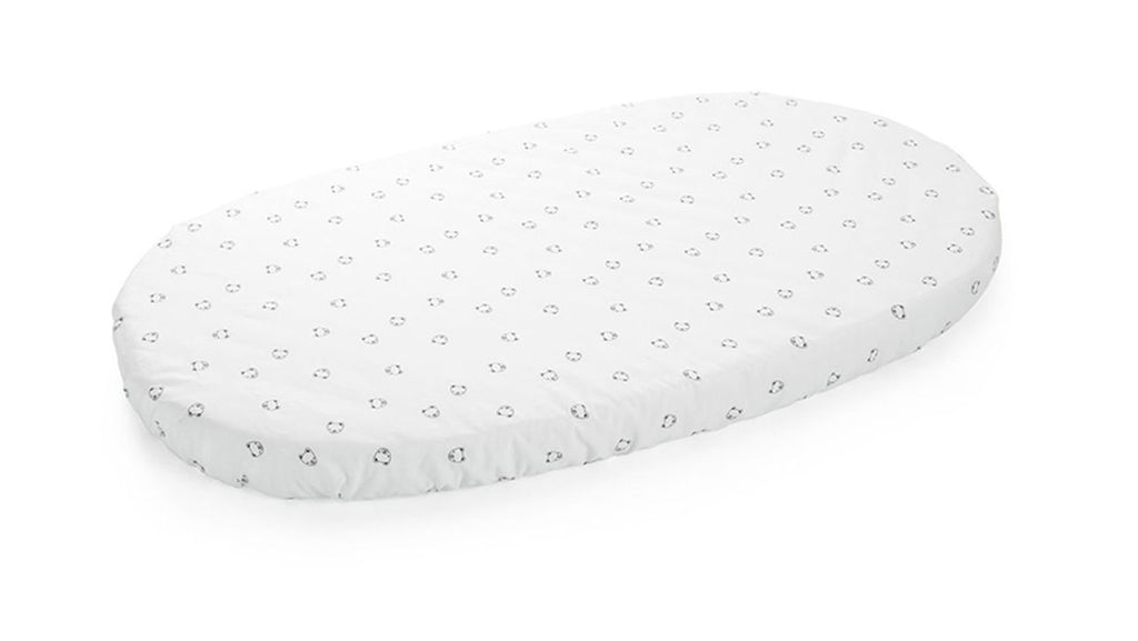 stokke sleepi fitted crib sheet cotton percale bedding collection monochrome bear black white