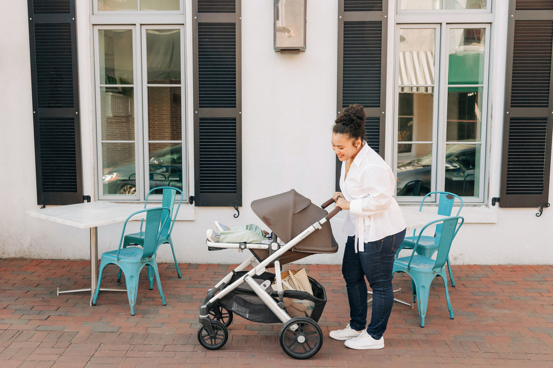 Mother and Toddler using UPPAbaby Stroller