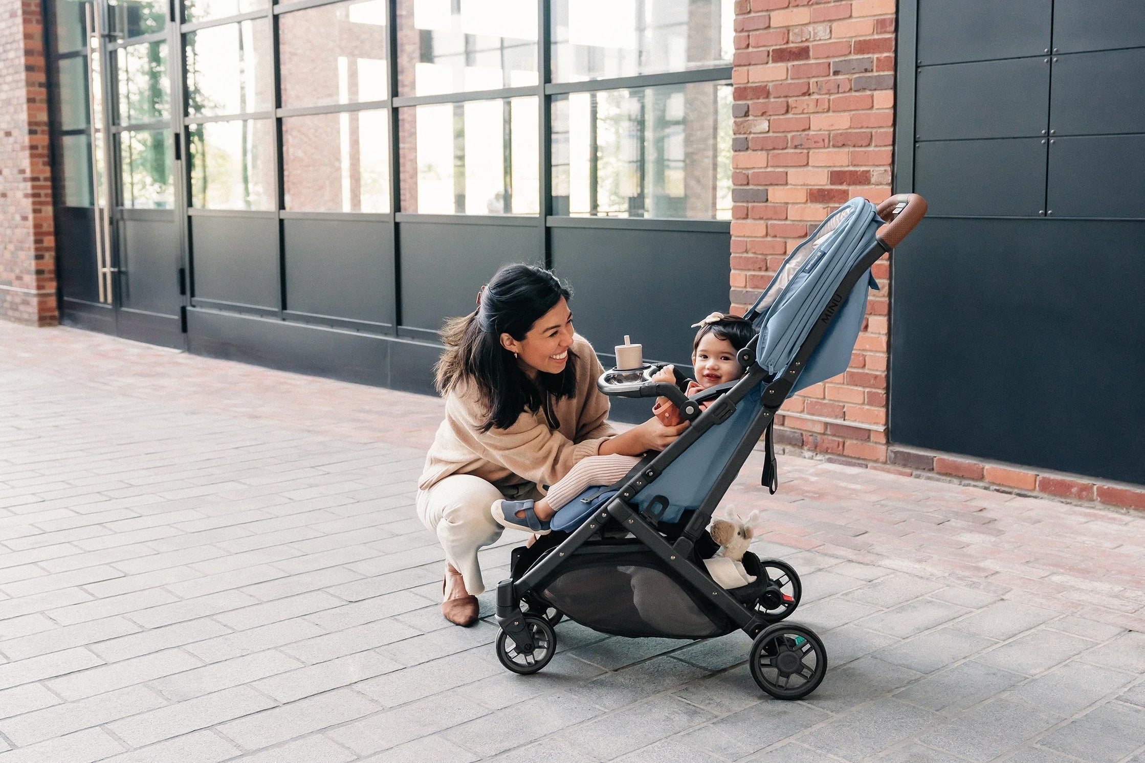 Uppababy stroller on brick street