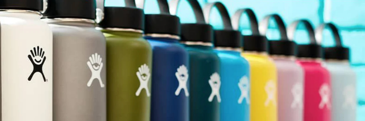 Lineup of Hydro Flask Water Bottles for Kids