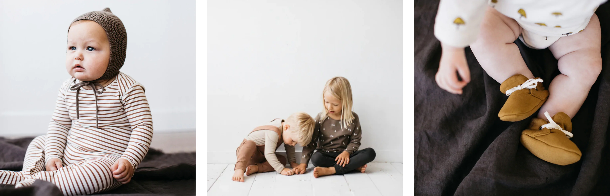 Kids Wearing Kid Wild Organics in Earthy Tones