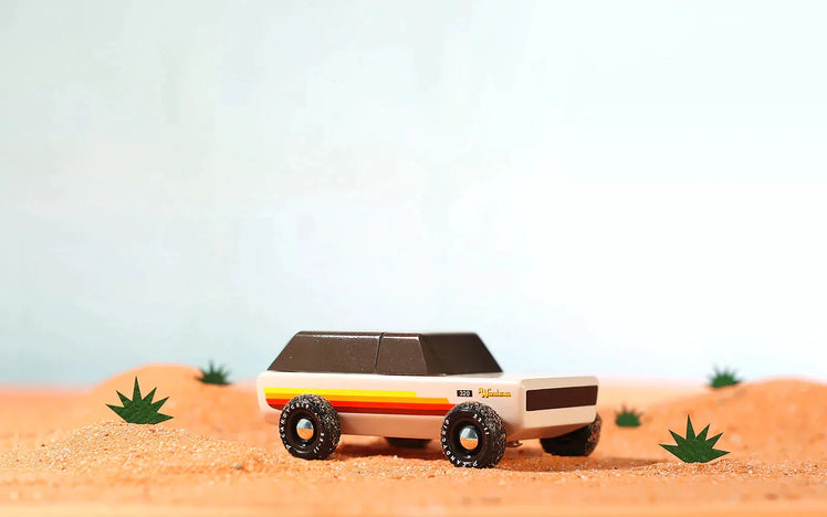 Candylab Wanderer Wooden Toy Car in desert