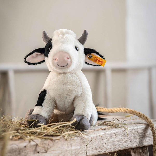 shop cow stuffed animals adorable cow staring gently at the viewer 