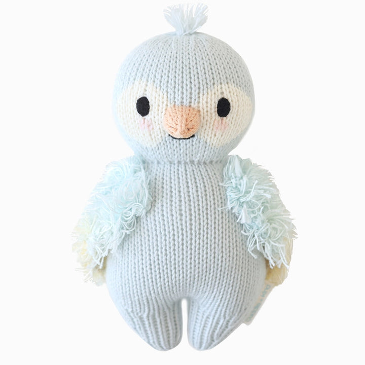 Cuddle + Kind Baby Animals adorable stuffed toy, a baby Parrot in Sky Blue plushie ideal for childrenÕs rooms.