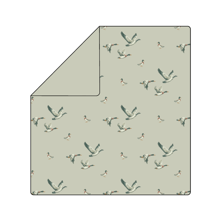 Duck Duck Goose bamboo muslin baby quilt by Mady & Max, 4-layer 47 x 47 inch