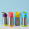 lineup of b.box insulated water bottles for children multi-colored