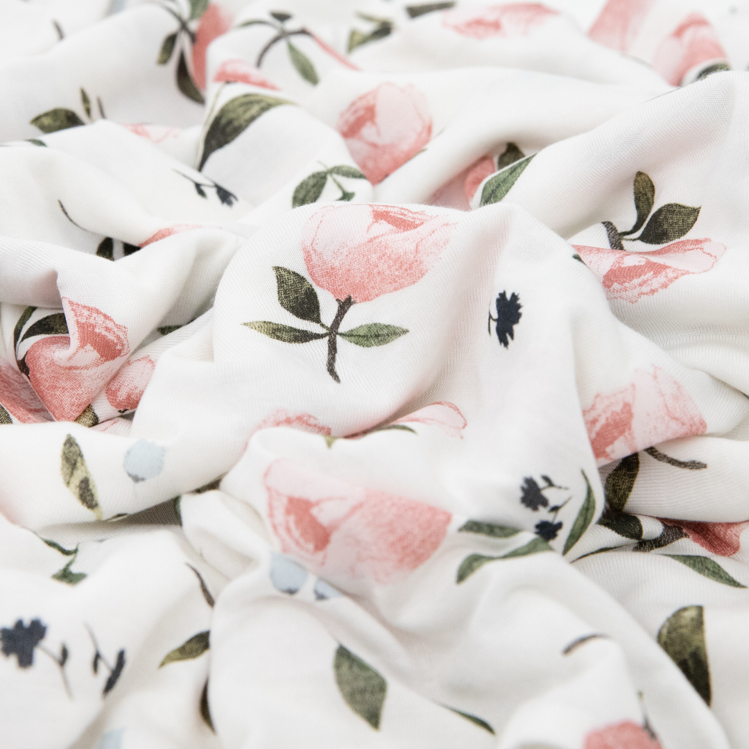 Cozy Little Unicorn Watercolor Rose Stretch Knit Swaddle Blanket 2 Pack, muslin blankets for infants